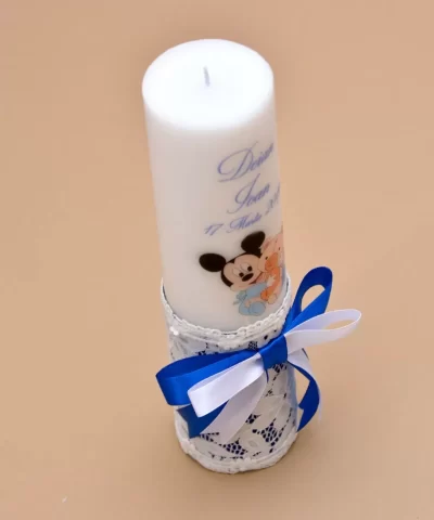 Lumanare botez Mickey cu jucarie