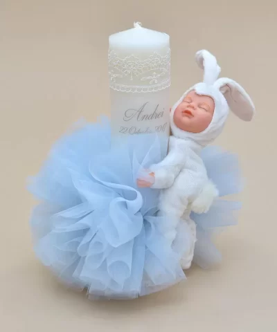 Lumanare botez personalizata papusa bebelus