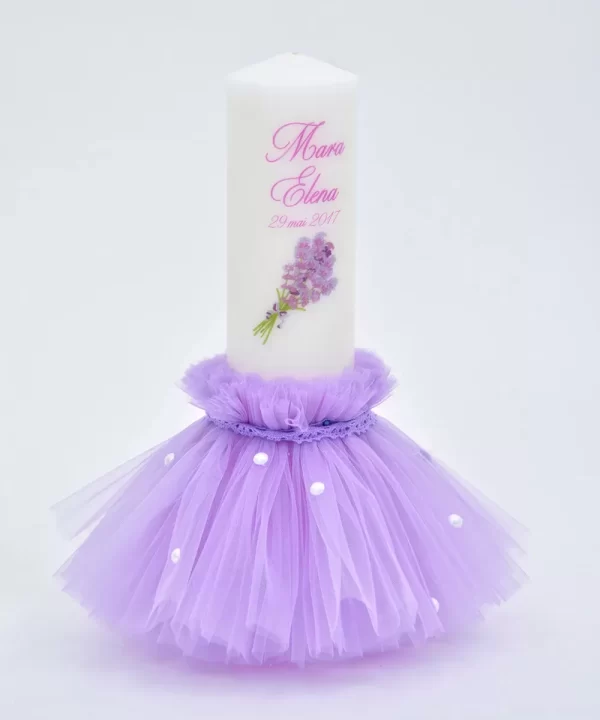 Lumanare botez Lavanda