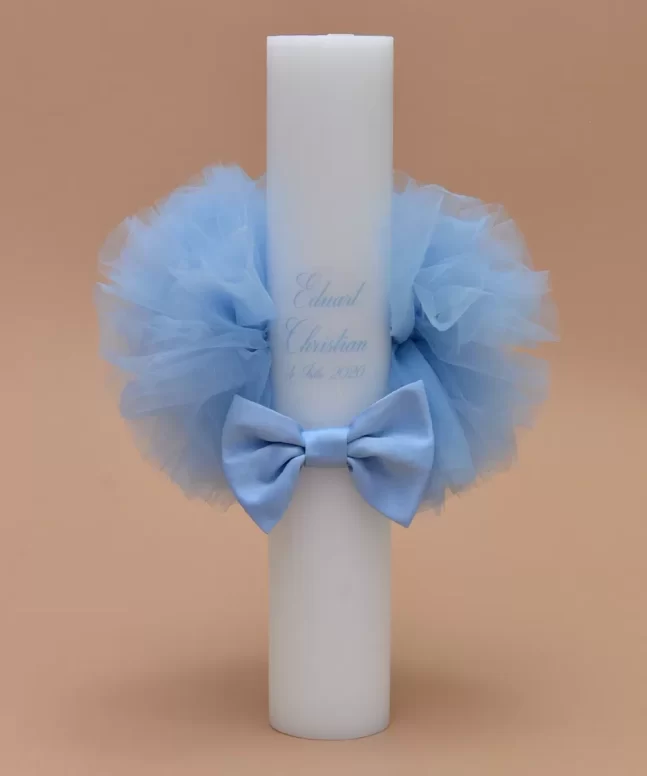 Lumanare botez bleu