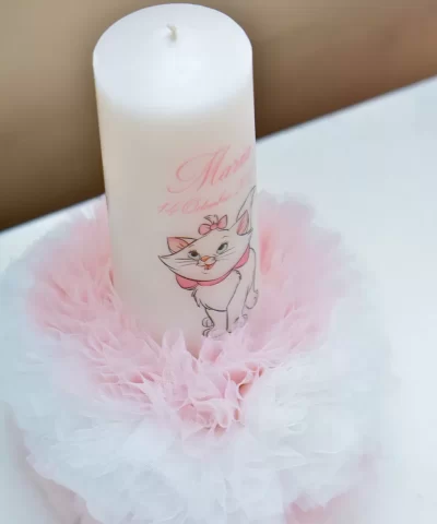 Lumanare de botez personalizata pisicile aristocrate