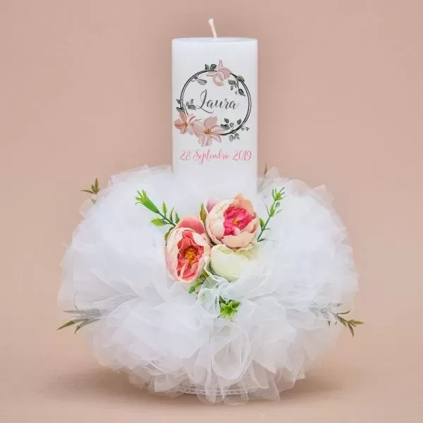 Lumanare de botez personalizata