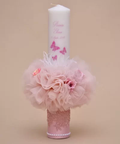 lumanare botez personalizata flower