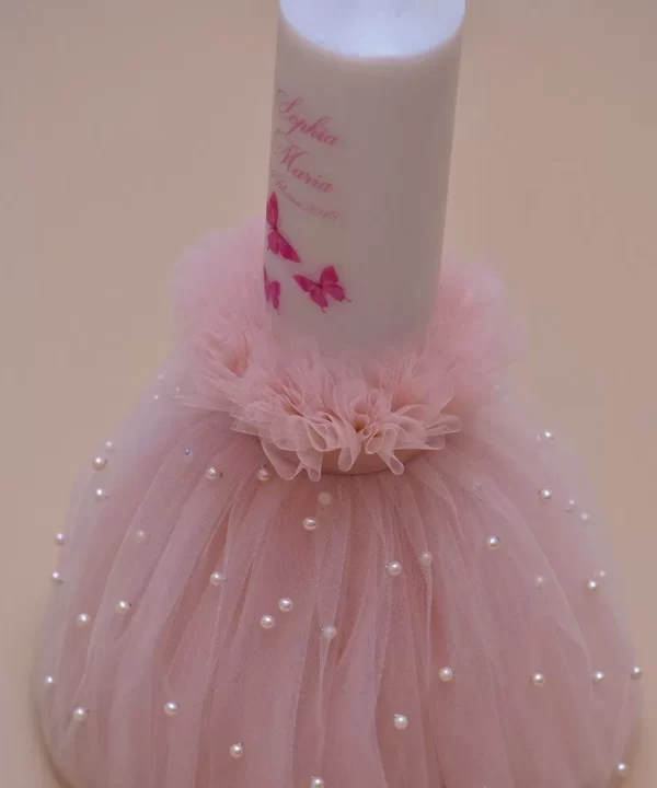 lumanare botez personalizata fluturasi mov