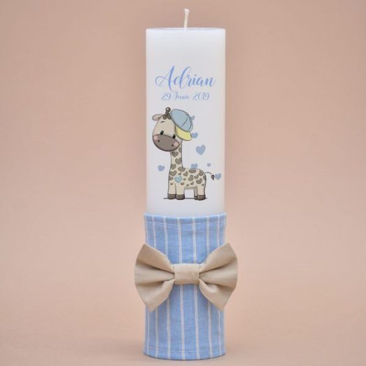 Lumanare de botez personalizata girafa