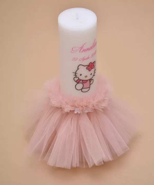 lumanare botez hello kitty detaliu