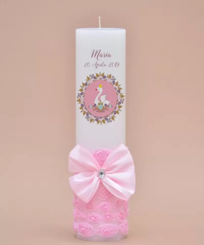 Lumanare botez personalizata Lebada