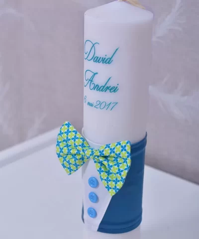 Lumanare de botez Papion detaliu