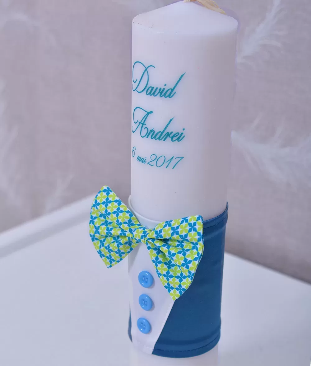 Lumanare de botez papion detaliu