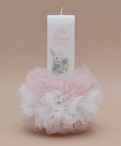 Lumanare de botez personalizata The White Rabbit