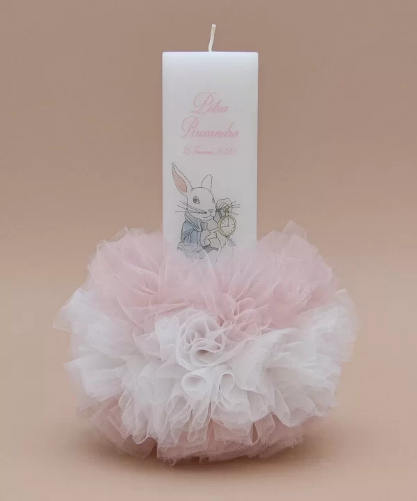 Lumanare de botez personalizata The White Rabbit