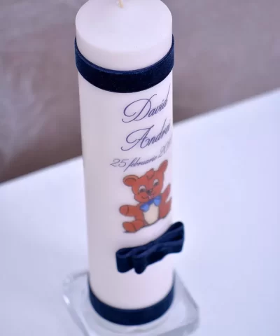 Lumanare de botez Ursulet