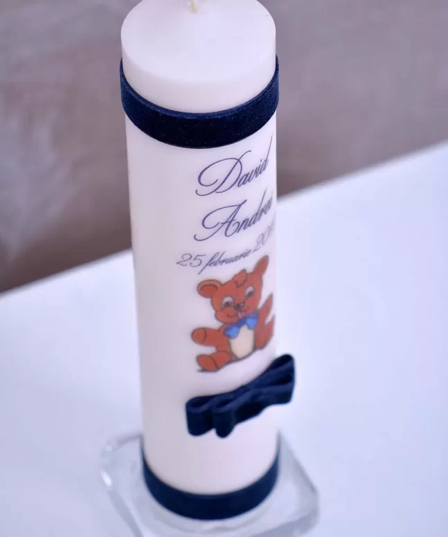 Lumanare de botez Ursulet