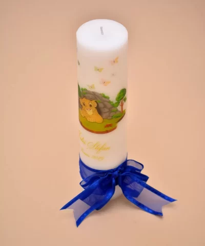 lumanare de botez personalizata simba tigru