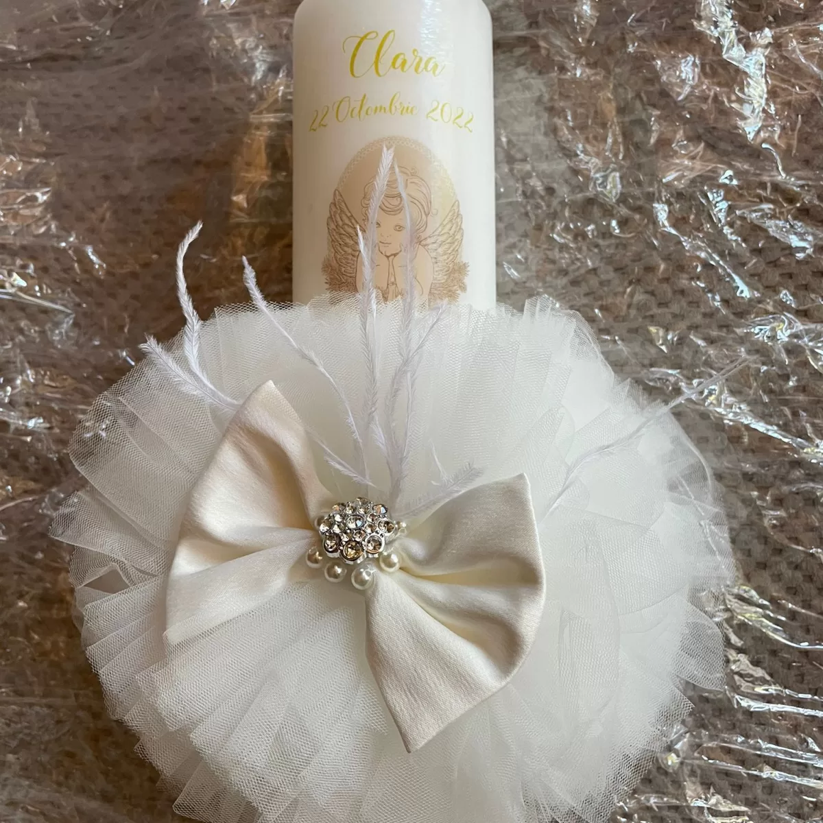 Lumanare de botez personalizata Angel