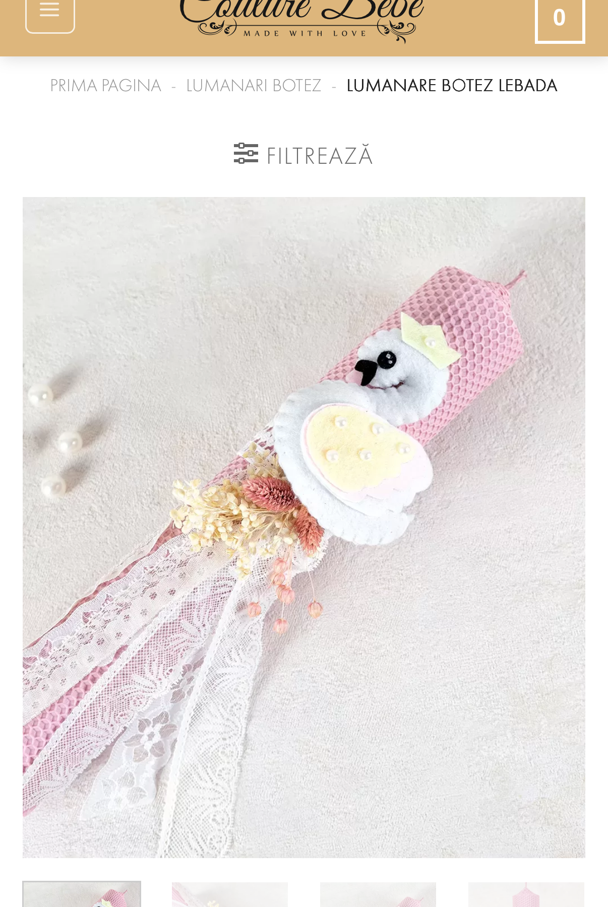 Lumanare botez Lebada