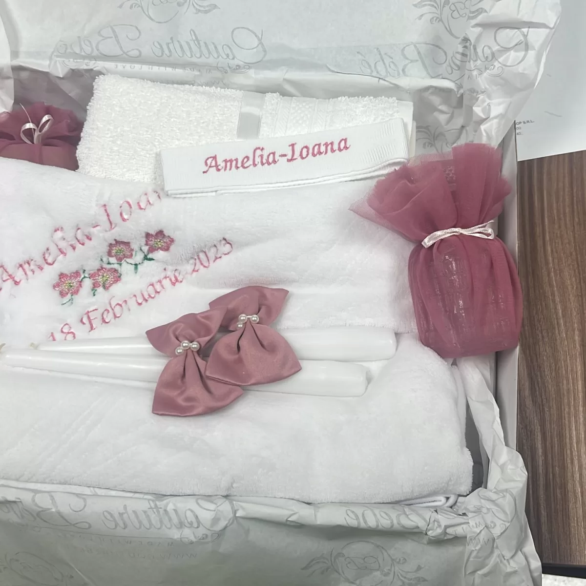 Trusou botez personalizat Flower