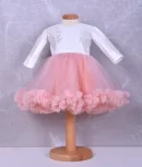 rochita de botez dantela si tull roz