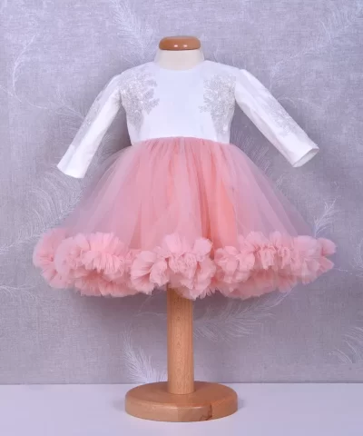 rochita de botez dantela si tull roz