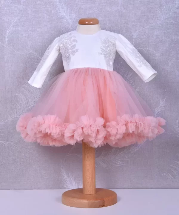 rochita de botez dantela si tull roz