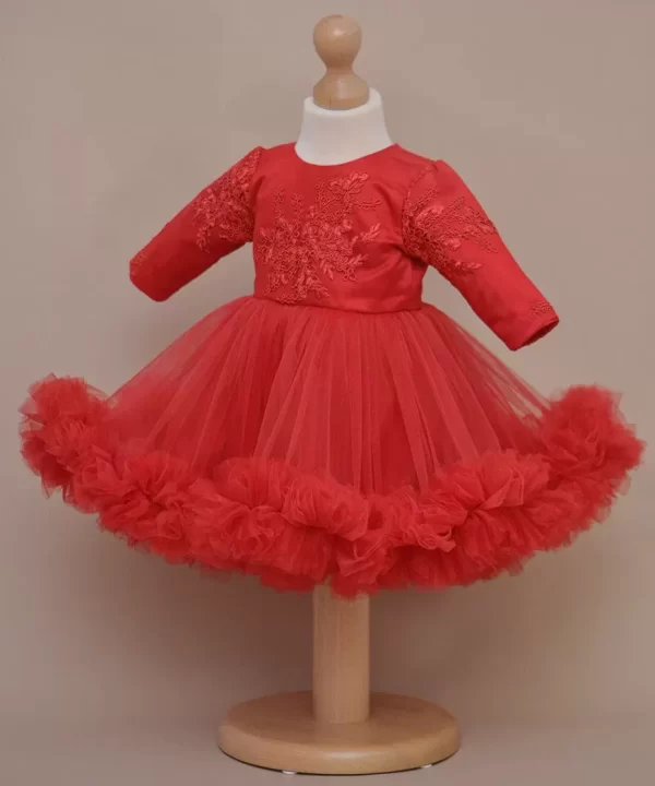 Rochita de botez cu maneca lunga - Amanda