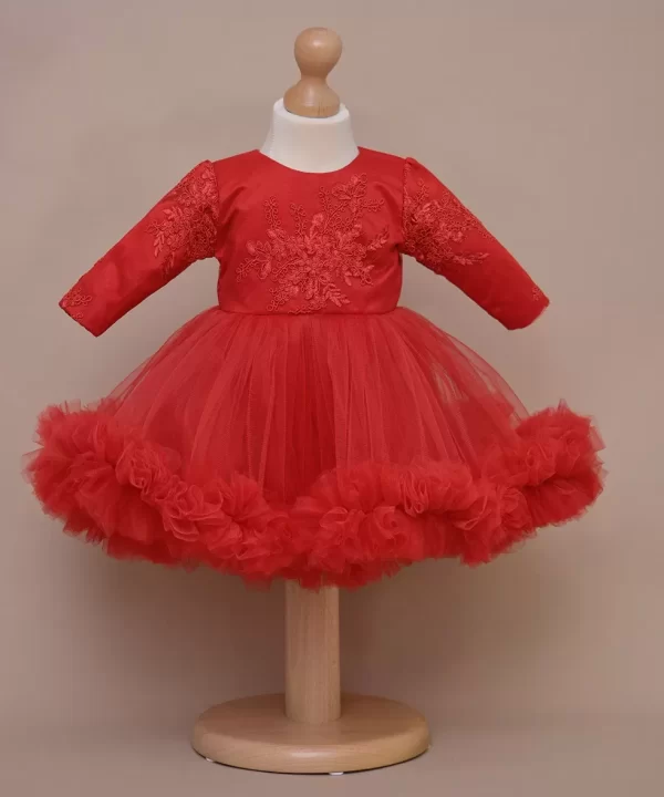 Rochita de botez cu maneca lunga - Amanda