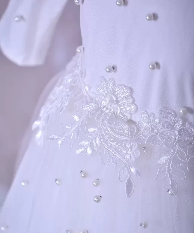 rochita de botez eliza broderie in talie