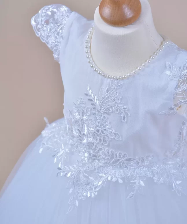 Rochie botez Georgi dantela- CoutureBebe