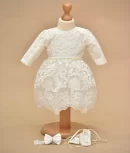 Rochita de botez ruby Dantela Alba