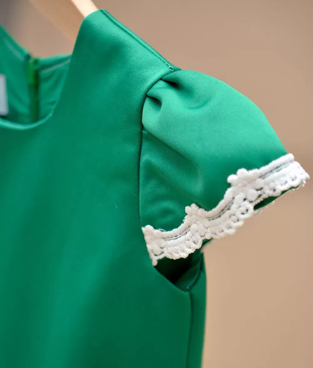 Rochita de ocazie jelly verde macrame