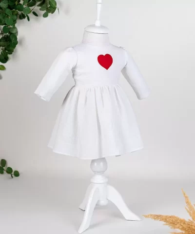 rochita muselina alba pentru botez