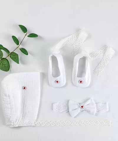 set botez muselina alba