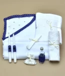 Trusou botez biserica albastru dantela