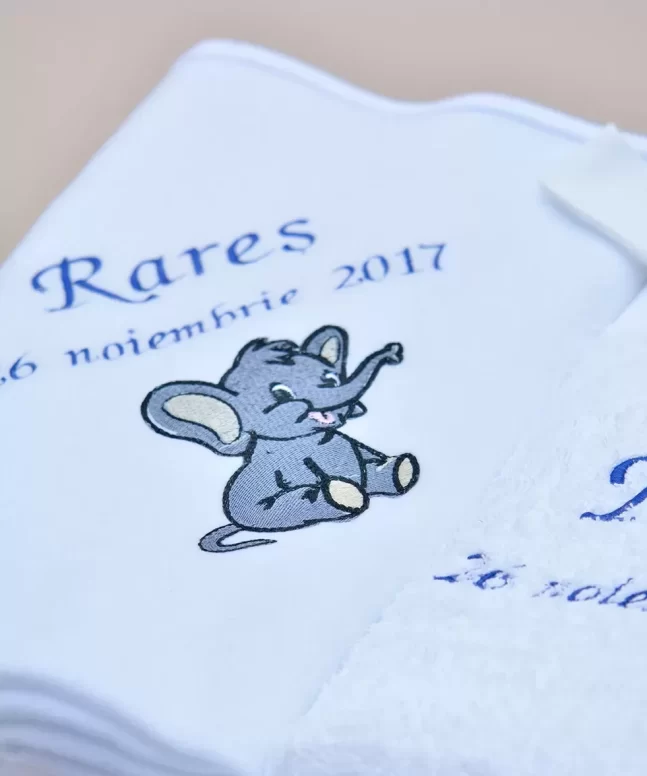 Paturica trusou botez personalizat elefantel Couture Bebe