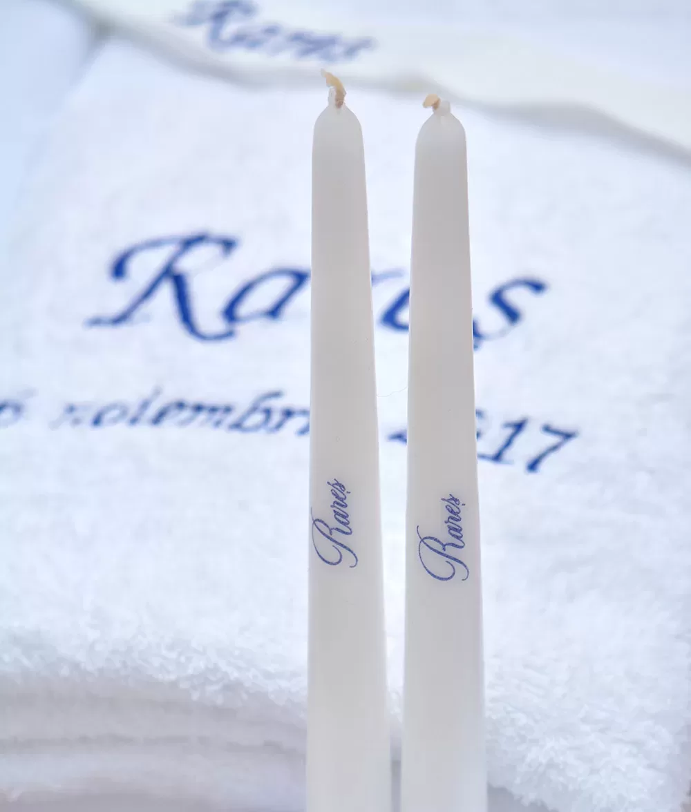 Lumanari preot trusou botez personalizat elefantel couture bebe