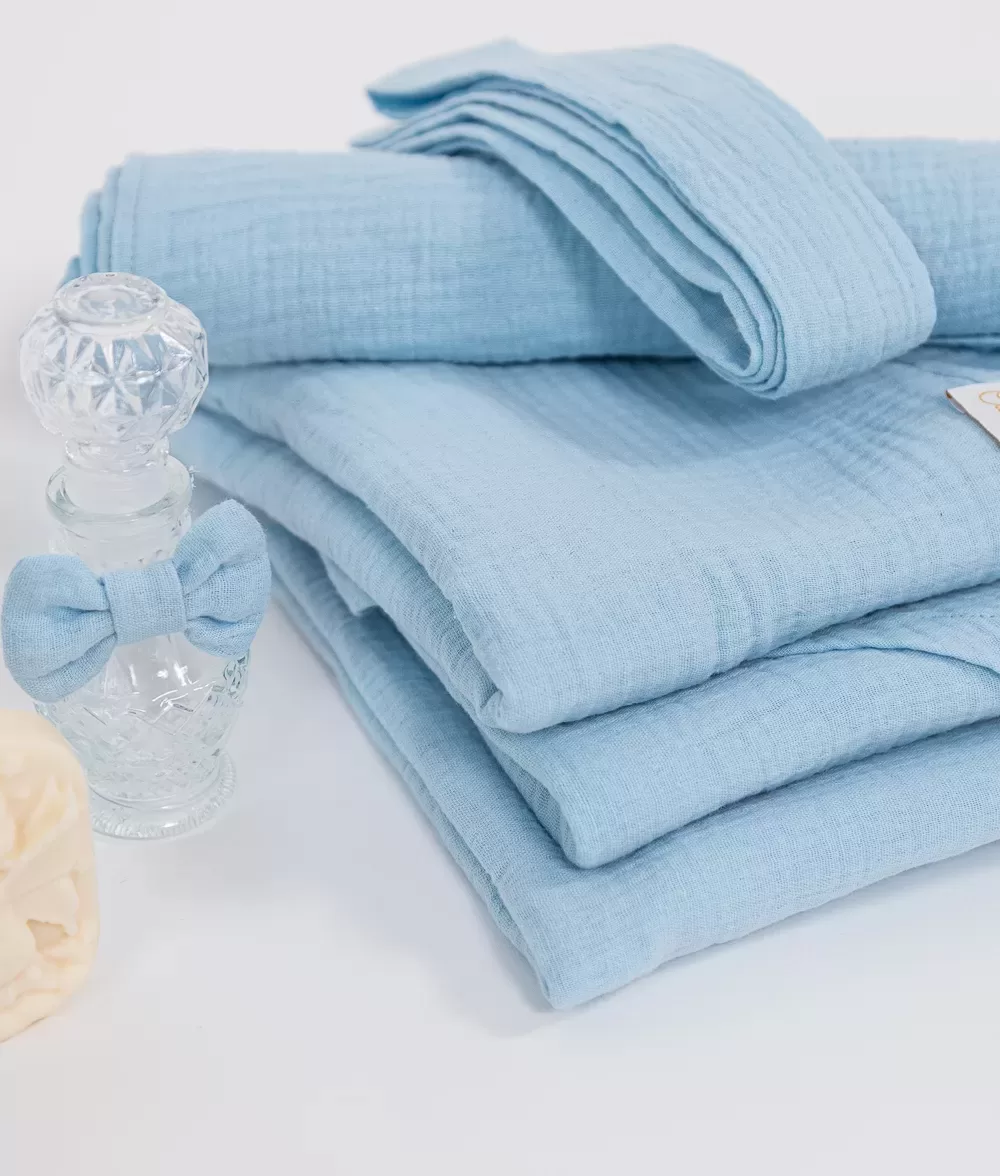 Trusou botez muselina bleu