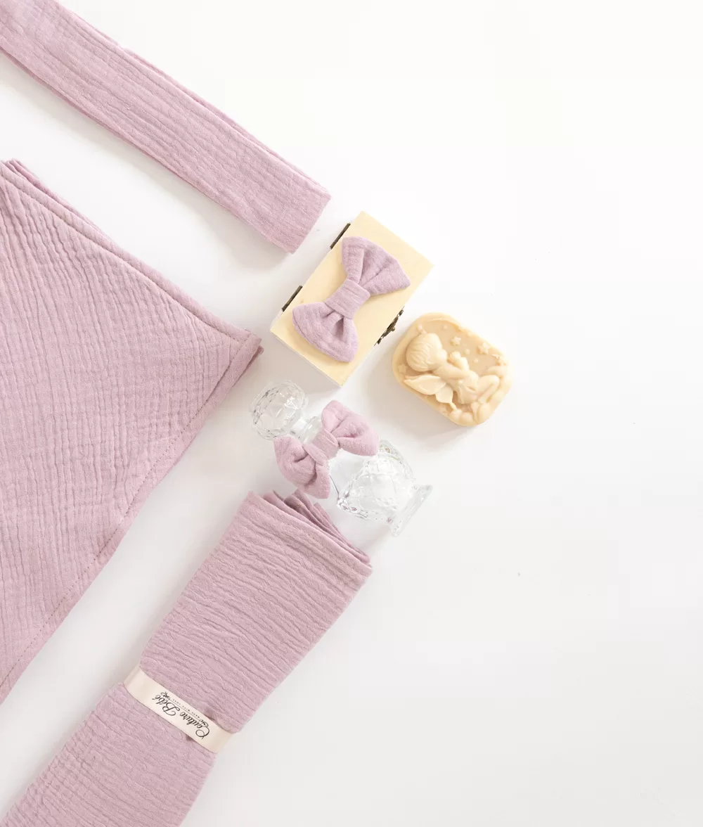 Trusou Botez Muselina Roz Prafuit 9 Trusou botez muselina roz prafuit