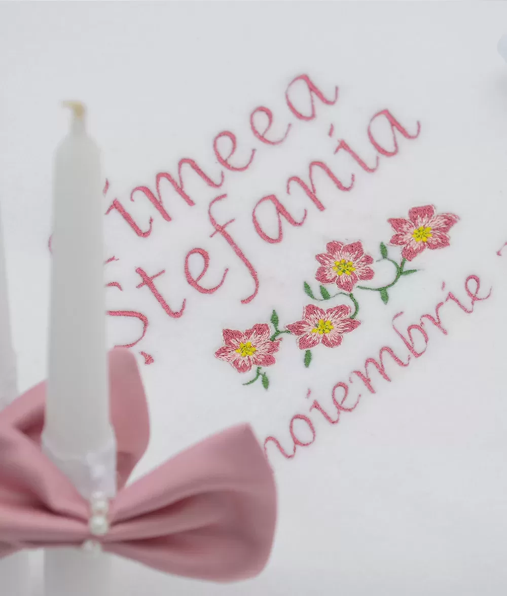 Trusou botez personalizat flower - bujori - imagine 2