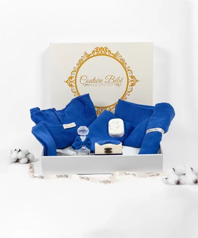 Trusou botez muselina albastru