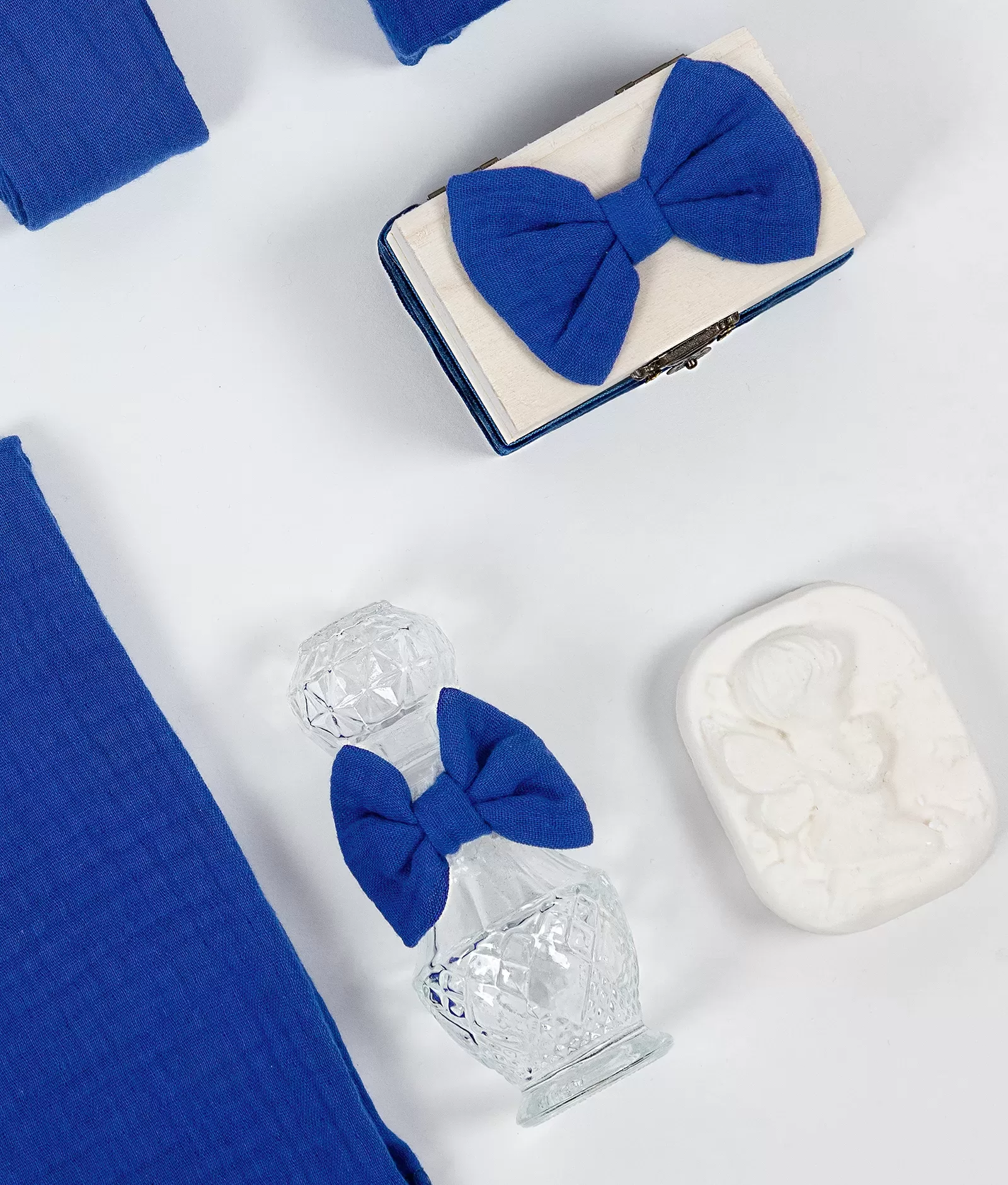 Trusou botez muselina albastru